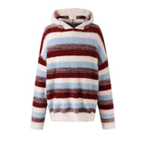 WIAOFELLAS  -  Hong Kong style autumn and winter men's sweater round neck sweater striped color block sweater jacket knitted