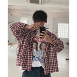 Wiaofellas  -  Unisex, plaid casual shirt loose casual long-sleeved shirt. Vintage style. New loose shirt for daily wear for men.