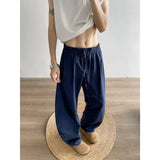 WIAOFELLAS  -  Lightweight Breathable White Linen Cotton Wide Leg Knife Pants Men Summer Casual Loose Fit Straight Leg Elastic Waisand