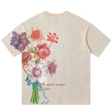 WIAOFELLAS  -  Men Hip Hop Streetwear Retro T Shirt Floral Print  Tshirt Cotton T-Shirt Short Sleeve Racing Style Couple Tops Tees New