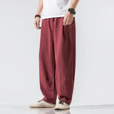 Wiaofellas  -  Spring Summer Men's Clothing Loose Oversized Solid Color Casual Korean Version Fashion Simplicity Wide Leg Harem Bloomers Pants