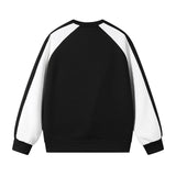 WIAOFELLAS  -  Spring New Style Collides Color Round Neck Sweater Fashion Trend Contracted Design Loose Version Fabric Comfortable Skinfriendly