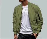 Wiaofellas  -  Bomber Jacket Men's Spring and Autumn New Solid Color Flight Suit Casual Baseball Top Men's Jacket Trendy Brand
