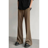 WIAOFELLAS  -  Brown Black Suit Pants Men Fashion Social Mens Dress Pants Korean Loose Straight Casual Flared Pants Mens Office Formal Trousers