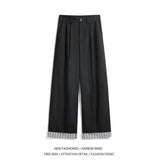 WIAOFELLAS  -  Grey Suit Pants Men Fashion Society Mens Black Dress Pants Korean Loose Casual Wide Leg Pants Mens Office Formal Trousers 4XL