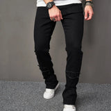 WIAOFELLAS Streetwear Stylish Ripped Men Black Skinny Pencil Jeans Male Stretch Slim Holes Casual Denim Trousers Men's Clothes