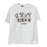 WIAOFELLAS  -  Men's Casual T-Shirt Cotton Fashionable Trendy Hip-Hop Street Dog Pattern Printed American Style Short Tops Spring Summer