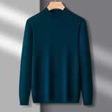 WIAOFELLAS  -  Half High Collar Sweater Men Autumn Winter Thicker Warm Casual Minimalist Ulzzang Basic Clothing Pullovers All-match Tender Chic