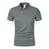 Wiaofellas  -  Men's Solid Color Polo Shirt Summer Casual Breathable Short Sleeve T-Shirt Men Fashion High Quality Slim Tees