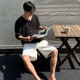 WIAOFELLAS  -  Men's Husband Sex Old Qian Style Pink Henry Collar Long Sleeve T-shirt Summer Thin Sunscreen Top