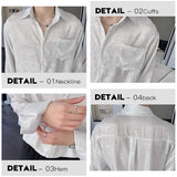 WIAOFELLAS  -  Sexy Silk Satin Shirts for Men Long Sleeved Shiny Smooth Solid Loose Men's Dress Shirt Autumn Spring Club Prom Mens Clothing