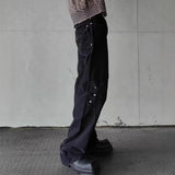 WIAOFELLAS  -  Summer New Men's Solid Color Straight Jeans American Retro Casual Fashion Trend Hip-Hop High Street Simple Loose Men's Bottoms