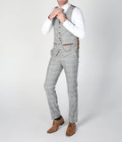 Wiaofellas  -  New Men's Suit 3 Pieces Blazer Pants Buckle Work Wool Wear Checkered Wedding Prom Costume Size Color Custom Made