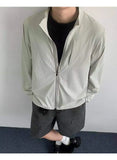 WIAOFELLAS  -  Simple Men's Jackets Stand Collar Thin Solid Color Quick-dry Casual Sun-protective Clothing Loose Male Coats Summer