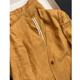 WIAOFELLAS  -  Fashion Vintage Thin Suit Outfits Men Women Long Sleeve V-neck Tops Coat And Pants Two Piece Set Relaxing Loose Suits Streetwear