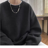 Wiaofellas  -  Outdoor Men's Japanese Style Thick Knit Sweater - Gray (7 Colors) S-2XL | Autumn Winter Loose Fit Retro Casual Warm
