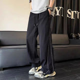 WIAOFELLAS  -  Summer Ice Silk Yamamoto Men's American Fashion Brand Loose Casual Wide Legs Thin Sports and Leisure Pants