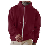 WIAOFELLAS  -  Men's Fleece Pocket Hoodie Men's Fall and Winter Street Casual Hoodie Outdoor Loose Sweatshirt Multi-color Option