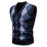 WIAOFELLAS  -  Autumn and Winter Men's New Knitted Sweater Vest Fashion V-neck
