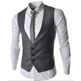Wiaofellas  -  Men's Gray Vest Wearing British Jacket Casual Cos Vest Korean Style Slim Suit Waist