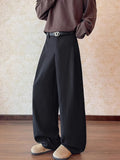 WIAOFELLAS  -  American High Street Casual Pants Men Women Autumn Winter Loose Drapey Slimming Floor-Length Knife- Wide Leg Trousers