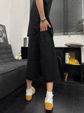 WIAOFELLAS  -  Waed American Floral Embroidery Jeans High Street Trendy Wide Leg ort Pants Men Design Six Straight Tube Pants Cotton Polo