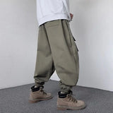 Wiaofellas  -  Men Boy Japanese Moto Biker Pants Spring Autumn Plus Size M-5XL Pants Loose Pocket Handsome Cotton Sporty Joggers Trousers