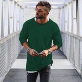 Wiaofellas  -  Spring Men's Casual Solid Color Fashion Knitted Shirt O Neck Long Sleeve Knit Pullover Loose Soft Sweater Coats Men Tops