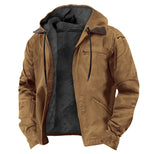WIAOFELLAS  -  Winter New Men Casual Jackets Hooded Zipper Pocket Fashion Solid Color Fleece Warm Outerwear Male Outdoor Hooded Hoodie Coats
