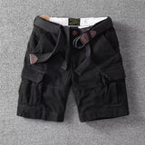 Wiaofellas  -  Men's Cargo Shorts Summer Casual Loose Multi-Pocket Leisure Straight Pants Retro Style Trend Male Knee Shorts