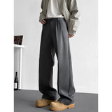 WIAOFELLAS  -  Grey Black Suit Pants Men Fashion Society Mens Dress Pants Korean Loose Casual Straight Pants Mens Office Formal Trousers 4XL