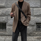 WIAOFELLAS  -  Oversized Korean Style Men's Loose Casual Small Suit, Men's Autumn New Padded Shoulder Suit Jacket Unisex Top