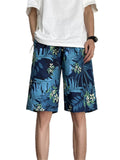 Wiaofellas  -  Men Summer Fashion Flower Print Beach Shorts Men's Loose Pockets Casual Short Pants Male Quick-drying Thin Shorts G44