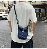WIAOFELLAS  -  Denim messenger bag men's shoulder bag women's new design niche design fashion brand student mobile phone bag