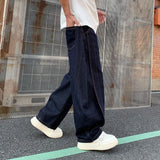 WIAOFELLAS  -  Popular Dark Blue Men's Denim Bloomers Wide Leg Y2k Pants New Spring Street Clothing