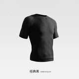Wiaofellas  -  Men's Fitness Short Sleeve T-Shirt Summer Running Quick Dry Breathable Knit Tee Men Sports Skinny T-shirt Outdoor