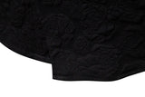 WIAOFELLAS  -  Mens Black Jacquard Floral Shirt Men Long Sleeve Casual Button Up Shirts Men Nightclub Party Stage Prom Tuxedo Shirt Male XXL