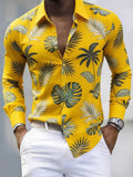 WIAOFELLAS  -  Vintage 3D Digital Printing Shirts Mens Elastic Slim Fit Long Sleeve Casual Shirt Spring Fashion Buttoned Turn-down Collar Shirt