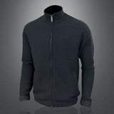 WIAOFELLAS  -  Men Pure Color Sweatercoat Men Stand Collar Cardigan Autumn Winter Korean Fashion Cashmere Knit Jacket Sweater Knitted Sweater