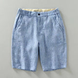 WIAOFELLAS  -  Summer New 100% Linen Shorts For Men High-quality Pure Linen Lightweight Straight Loose Casual Button Solid  Short For Male Pant