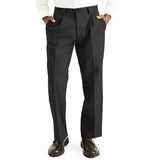 Wiaofellas  -  Spring Autumn Fashion Vintage Men Casual Business Suit Pants Loose Straight Trousers Solid Color Outdoor Pant Oversized Clothing
