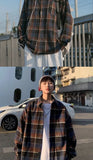 Wiaofellas  -  Plaid Shirt Long Sleeve Men's High-end Handsome Trendy Yuppie Jacket