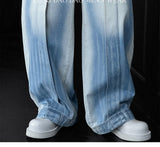 WIAOFELLAS  -  American Heritage Jeans 2025 Wide Leg Vintage Wash Unisex Oversized Denim Pants Artisanal Detailing Spring Summer Essential