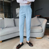 WIAOFELLAS  -  Autumn Men Dress Pants Office Social Business Suit Pants Fashion Casual Slim Fit Wedding Party Groom Trousers Men Clothing