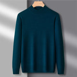 WIAOFELLAS  -  Half High Collar Sweater Men Autumn Winter Thicker Warm Casual Minimalist Ulzzang Basic Clothing Pullovers All-match Tender Chic