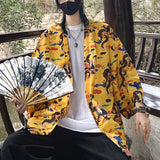 WIAOFELLAS  -  Japanese Style Men's Lightweight Kimono Jacket Dragon Print Kimono Cardigan New Arrival Street Shirt Harajuku Kimono Couple Tops