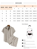 Wiaofellas   -  New Men's Short Sets 2 Piece Outfits Short Sleeved Corduroy Button Up Shirt and Shorts Fashion Summer Tracksuits Casual Set