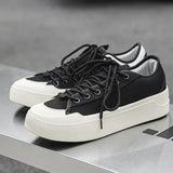 WIAOFELLAS  -  Autumn Black Canvas Sneakers Men Fashion Casual Platform Men's Skateboard Shoes Outdoor Breathable Non-slip Vulcanized Shoes Man