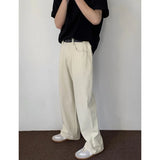WIAOFELLAS  -  Baggy Beige Jeans Men Fashion Casual Oversized Wide Leg Jeans Men Streetwear Korean Loose Straight Denim Pants Mens Trousers