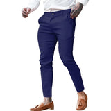 Wiaofellas  -  Men's Twill Cotton Stretch Fashion Youth Street Slim Pencil Skinny Pants